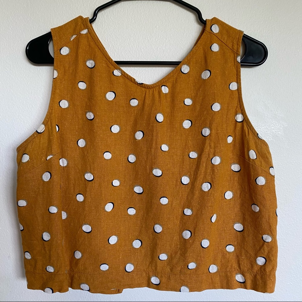 Mustard Polka Dot Linen Tank